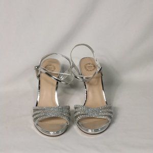 I Miller Beautiful Shoes Sandals 4.5" Heels Silver Sparkle & Mesh NWOB Various
